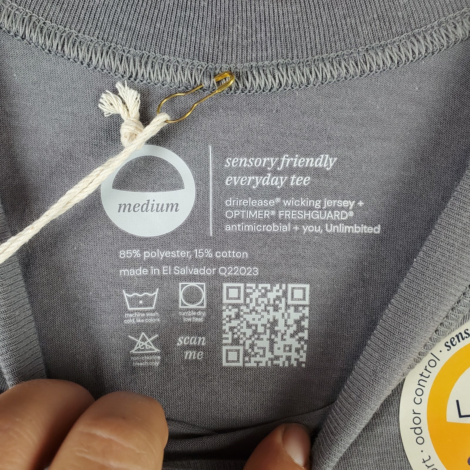 No Limbits Drirelease Freshguard Tee Shirt Mens M Gray Logo Crew Neck Pullover — image 3 of 7